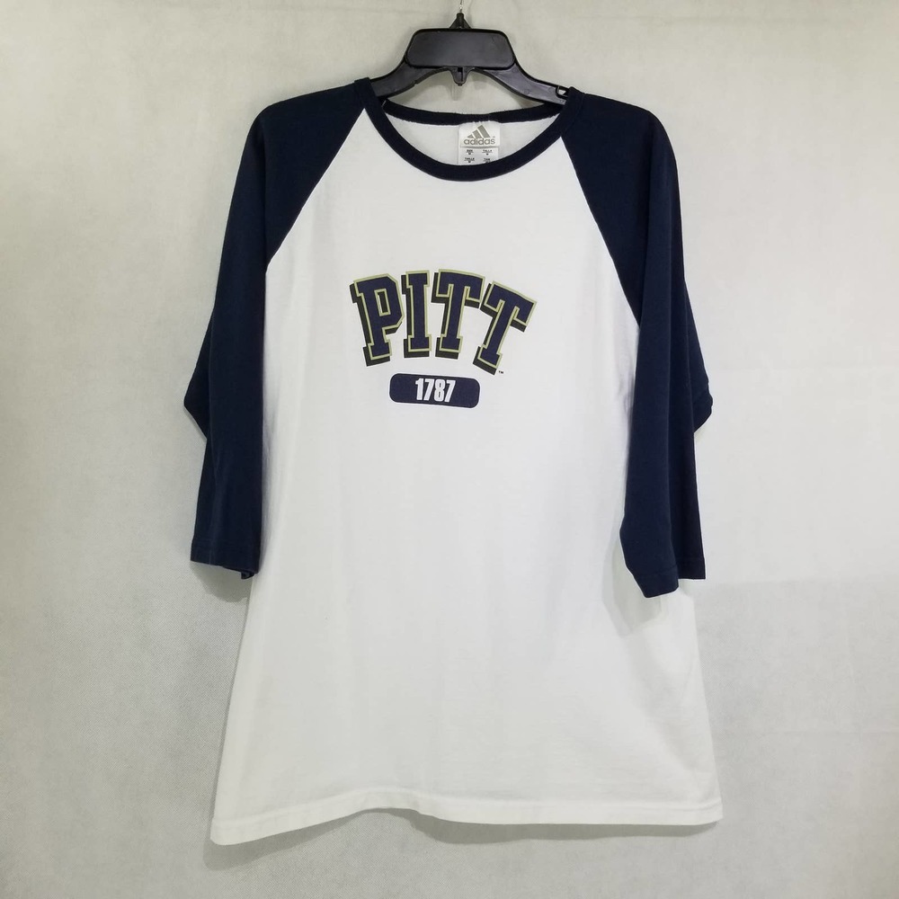 Vintage Adidas Shirt Pitt Baseball Raglan 1980s Medium USA Made - Picture 1 of 12